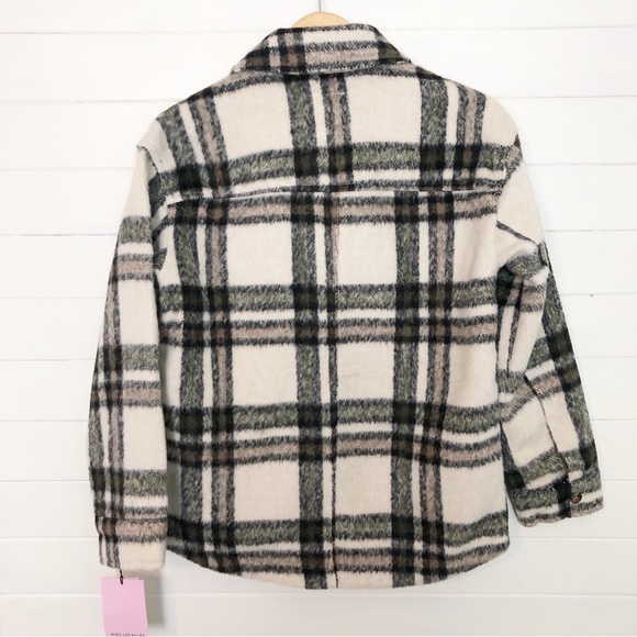 Avec Les Filles Plaid Shacket Button Down Shirt Jacket - Picture 4 of 7